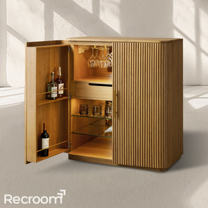 Finn Wood Bar Cabinet - Zonesus