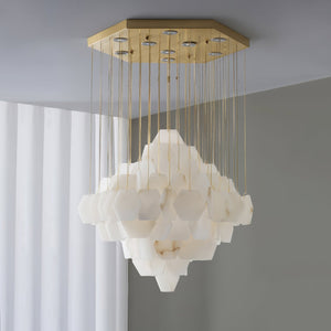 Hexa Alabaster Cascade Chandelier - Zonesus