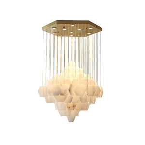Hexa Alabaster Cascade Chandelier - Zonesus