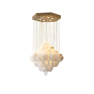 Hexa Alabaster Cascade Chandelier - Zonesus