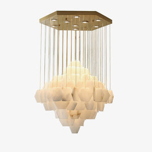 Hexa Alabaster Cascade Chandelier - Zonesus