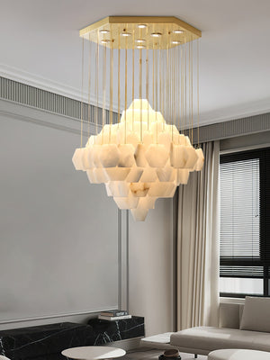 Hexa Alabaster Cascade Chandelier - Zonesus