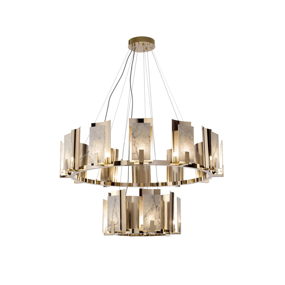 Jessie Alabaster Round Chandelier - Zonesus