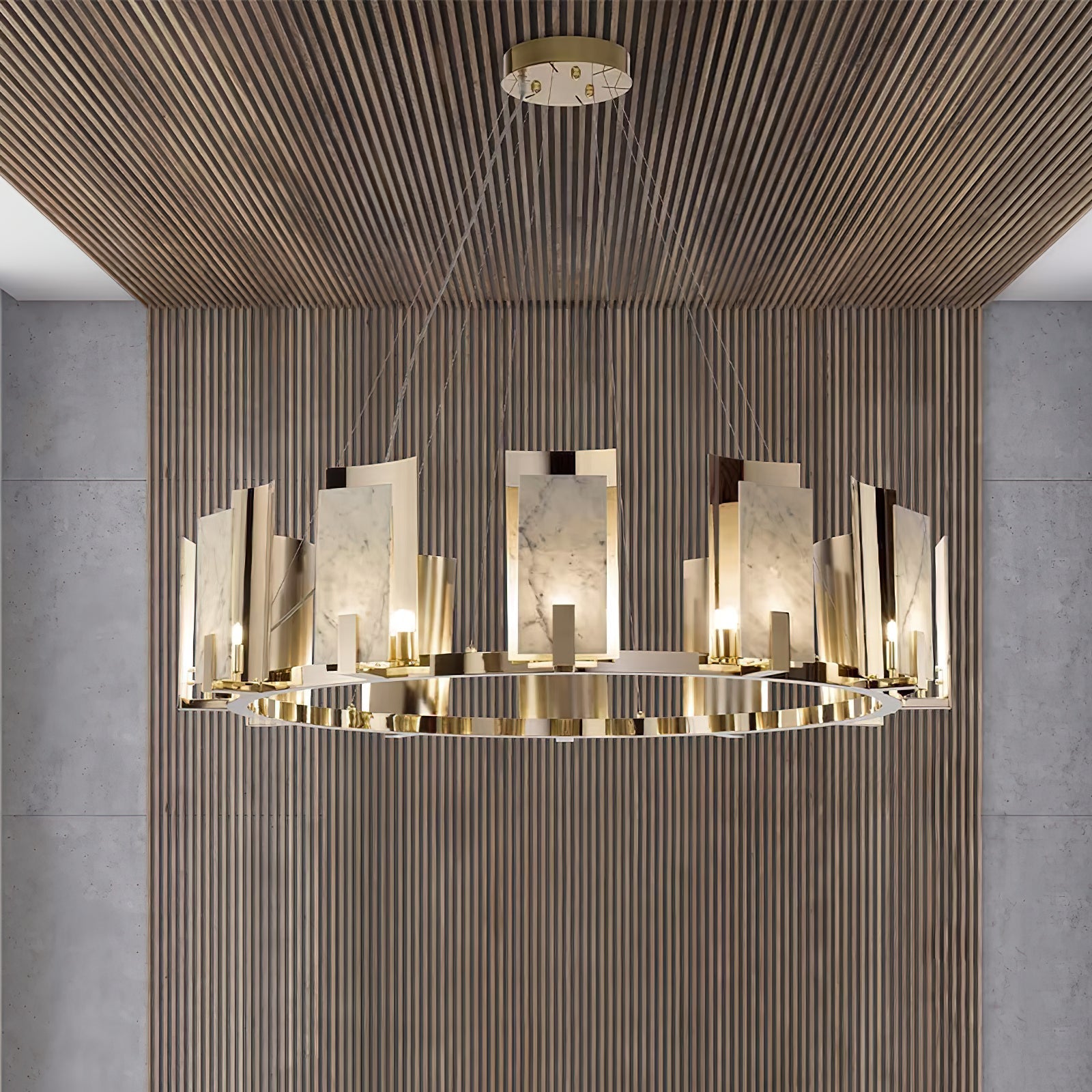 Jessie Alabaster Round Chandelier - Zonesus