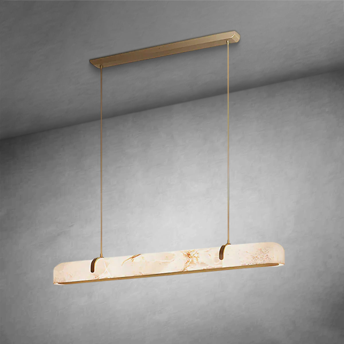Linear Alabaster Chandelier, Kitchen Island Pendant Light - Zonesus