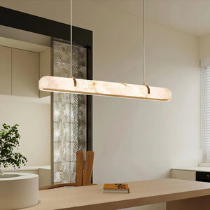 Linear Alabaster Chandelier, Kitchen Island Pendant Light - Zonesus