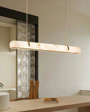 Linear Alabaster Chandelier, Kitchen Island Pendant Light - Zonesus