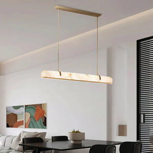 Linear Alabaster Chandelier, Kitchen Island Pendant Light - Zonesus