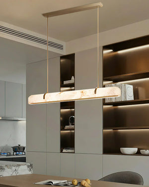 Linear Alabaster Chandelier, Kitchen Island Pendant Light - Zonesus