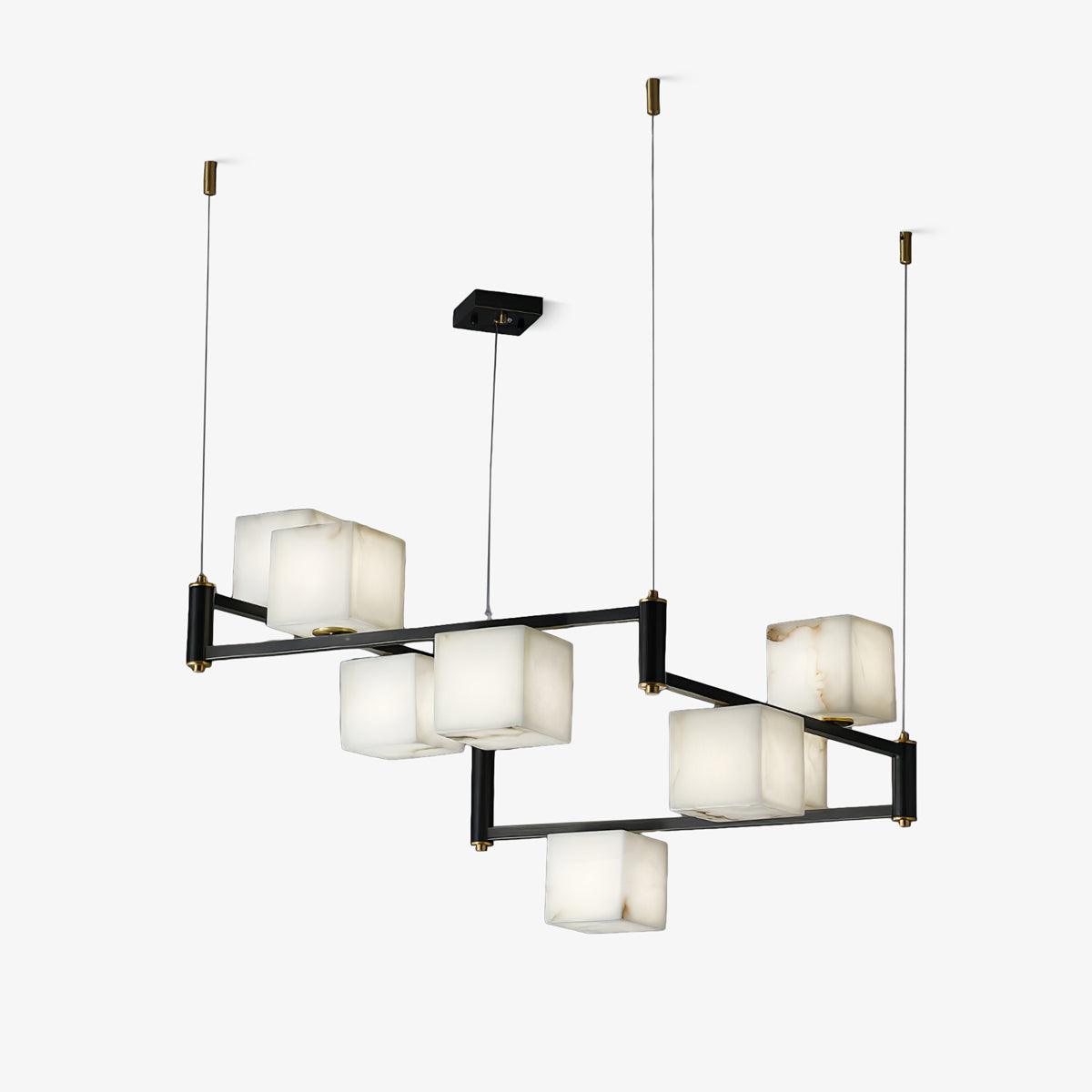 Alabaster Square Box Chandelier - Zonesus