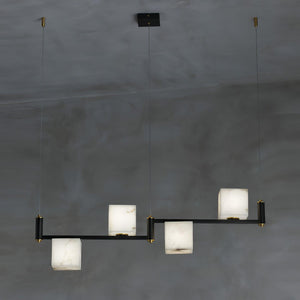 Alabaster Square Box Chandelier - Zonesus
