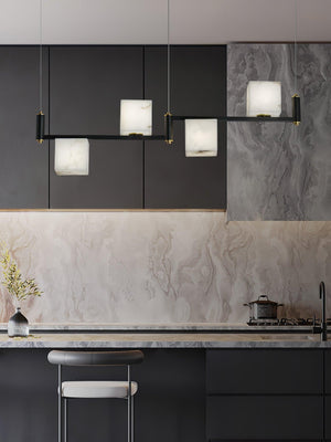 Alabaster Square Box Chandelier - Zonesus