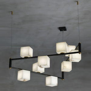 Alabaster Square Box Chandelier - Zonesus