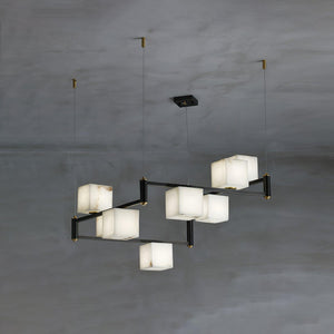 Alabaster Square Box Chandelier - Zonesus