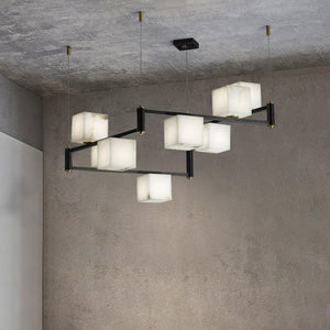 Alabaster Square Box Chandelier - Zonesus