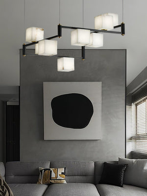 Alabaster Square Box Chandelier - Zonesus
