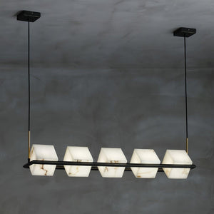 Alabaster Square Box Chandelier - Zonesus