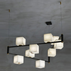 Alabaster Square Box Chandelier - Zonesus
