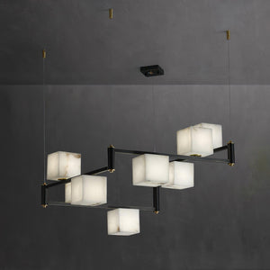 Alabaster Square Box Chandelier - Zonesus