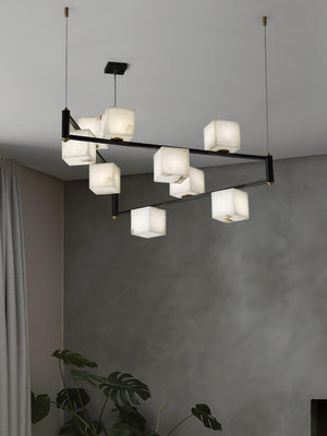Alabaster Square Box Chandelier - Zonesus