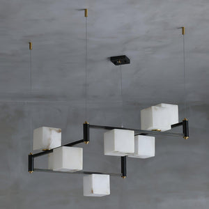 Alabaster Square Box Chandelier - Zonesus