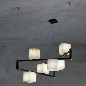 Alabaster Square Box Chandelier - Zonesus