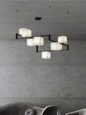 Alabaster Square Box Chandelier - Zonesus