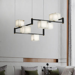 Alabaster Square Box Chandelier - Zonesus