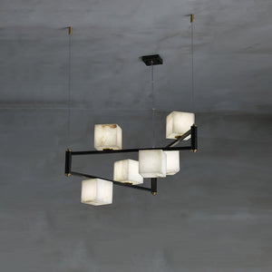 Alabaster Square Box Chandelier - Zonesus