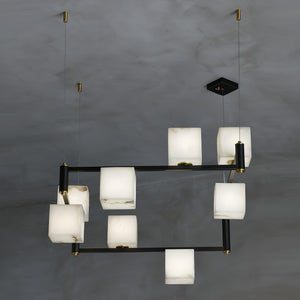 Alabaster Square Box Chandelier - Zonesus