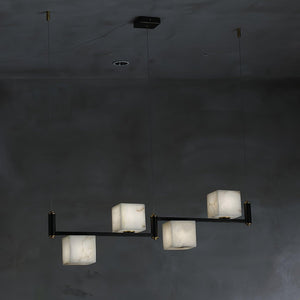 Alabaster Square Box Chandelier - Zonesus