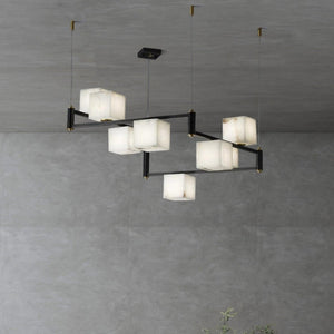 Alabaster Square Box Chandelier - Zonesus