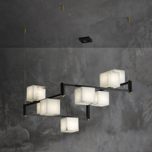 Alabaster Square Box Chandelier - Zonesus