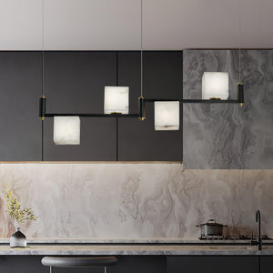 Alabaster Square Box Chandelier - Zonesus