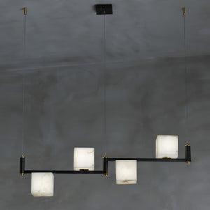 Alabaster Square Box Chandelier - Zonesus
