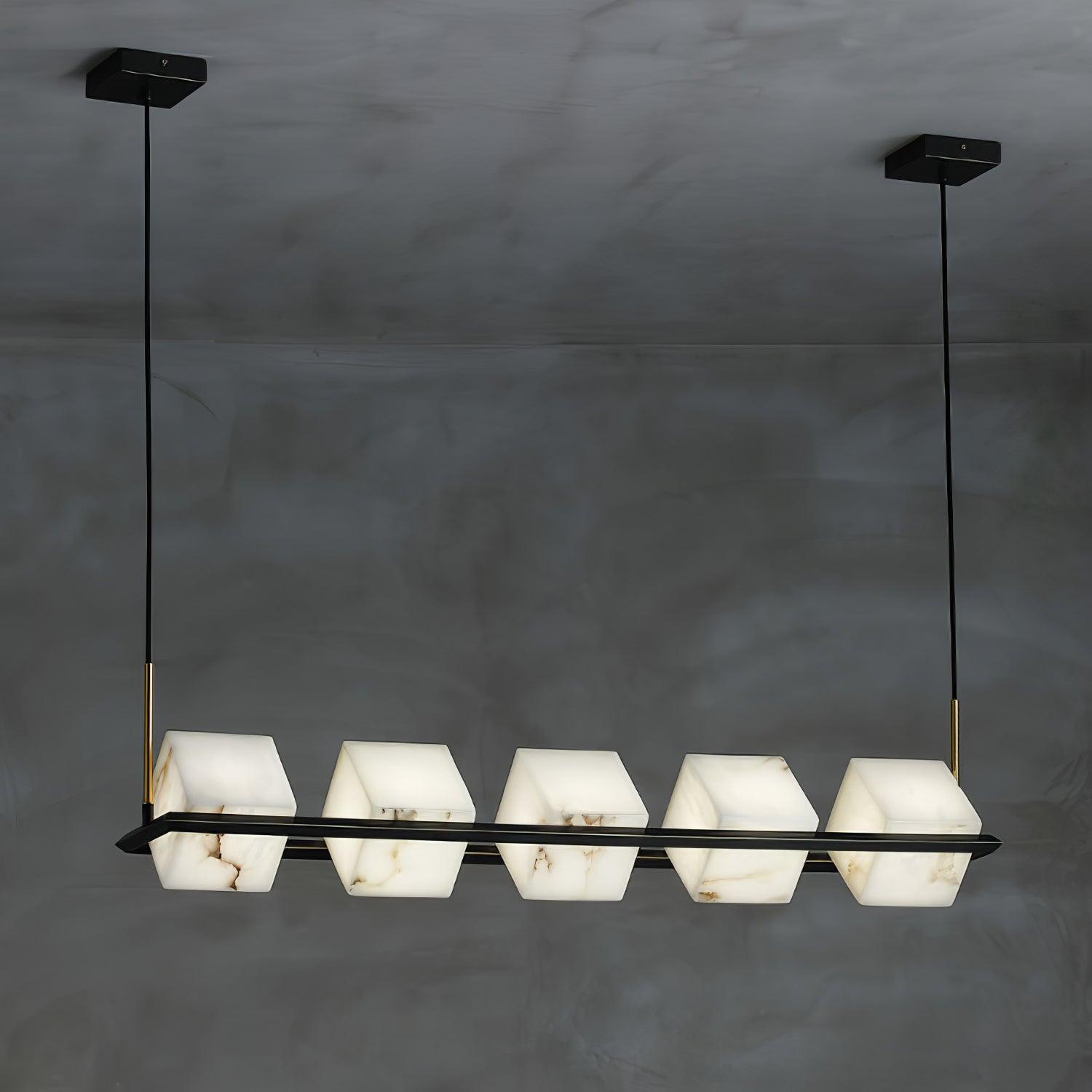 Alabaster Square Box Chandelier - Zonesus