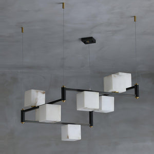 Alabaster Square Box Chandelier - Zonesus