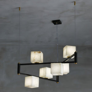 Alabaster Square Box Chandelier - Zonesus