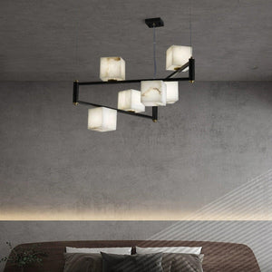 Alabaster Square Box Chandelier - Zonesus