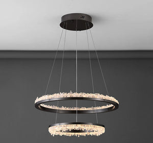 Cervine Minimalistic Crystal Quartz LED Chandelier - Zonesus