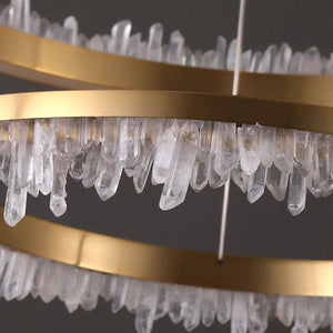 Cervine Minimalistic Crystal Quartz LED Chandelier - Zonesus