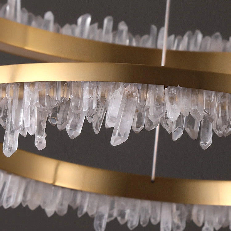 Cervine Minimalistic Crystal Quartz LED Chandelier - Zonesus