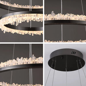 Cervine Minimalistic Crystal Quartz LED Chandelier - Zonesus