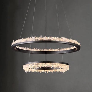 Cervine Minimalistic Crystal Quartz LED Chandelier - Zonesus