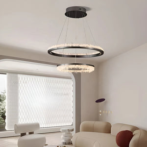 Cervine Minimalistic Crystal Quartz LED Chandelier - Zonesus