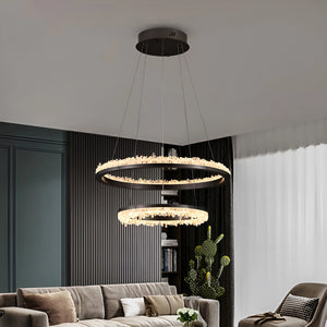 Cervine Minimalistic Crystal Quartz LED Chandelier - Zonesus