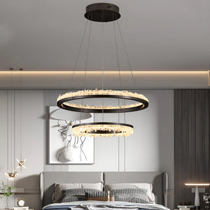 Cervine Minimalistic Crystal Quartz LED Chandelier - Zonesus