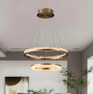 Cervine Minimalistic Crystal Quartz LED Chandelier - Zonesus