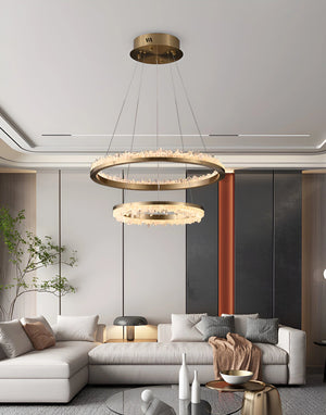 Cervine Minimalistic Crystal Quartz LED Chandelier - Zonesus