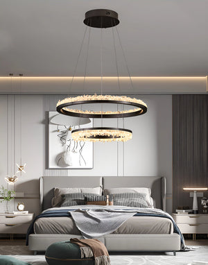 Cervine Minimalistic Crystal Quartz LED Chandelier - Zonesus